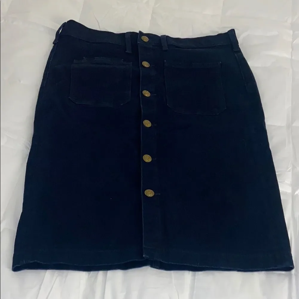 Classic Dark Denim Polo Ralph Lauren Button-Front Skirt size 14